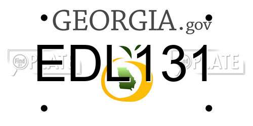 EDL131 Georgia License Plate