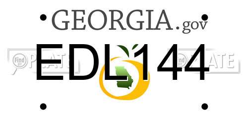 EDL144 Georgia License Plate
