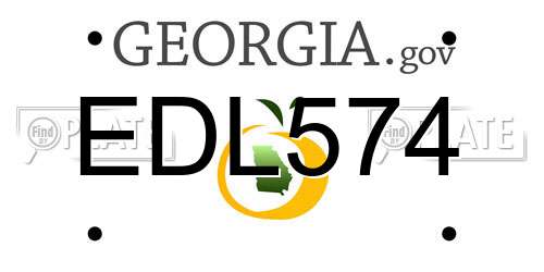 EDL574 Georgia License Plate