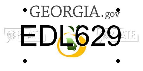 EDL629 Georgia License Plate