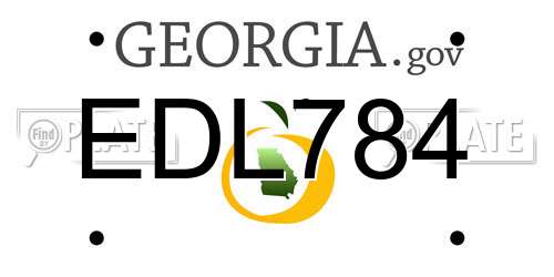 EDL784 Georgia License Plate