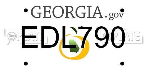 EDL790 Georgia License Plate
