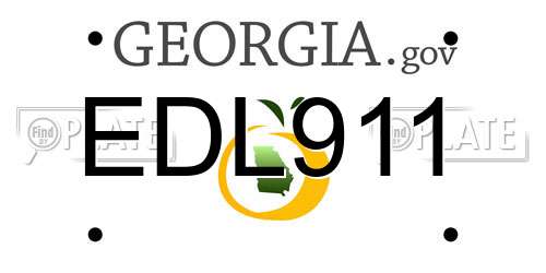 EDL911 Georgia License Plate