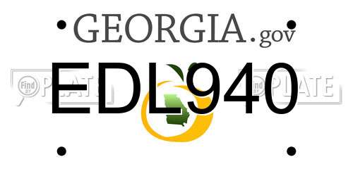 EDL940 Georgia License Plate