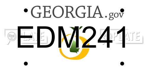 EDM241 Georgia License Plate
