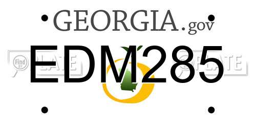 EDM285 Georgia License Plate