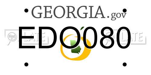 EDO080 Georgia License Plate