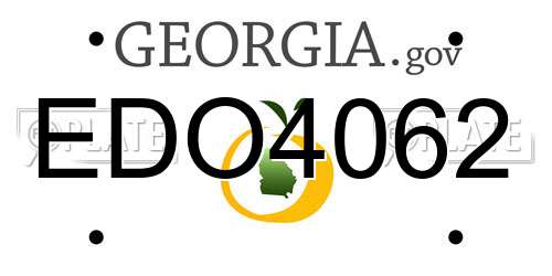 EDO4062 Georgia License Plate