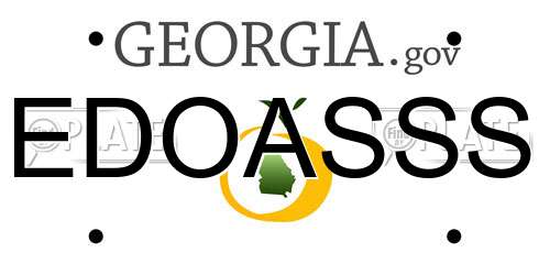 EDOASSS Georgia License Plate