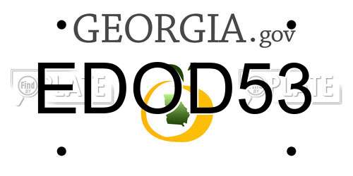 EDOD53 Georgia License Plate