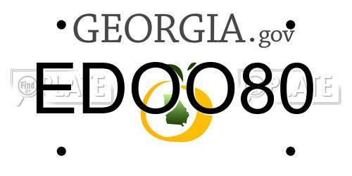 EDOO80 Georgia License Plate