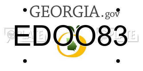 EDOO83 Georgia License Plate