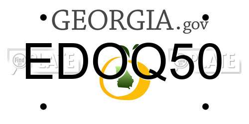 EDOQ50 Georgia License Plate