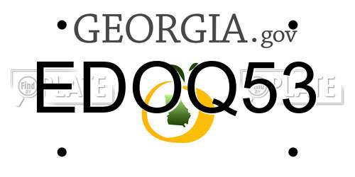 EDOQ53 Georgia License Plate