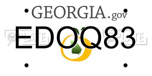 EDOQ83 Georgia License Plate