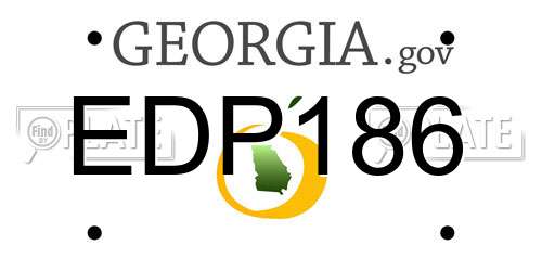 EDP186 Georgia License Plate
