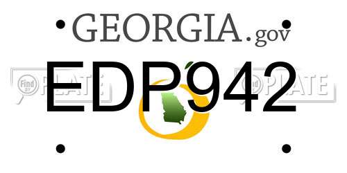EDP942 Georgia License Plate