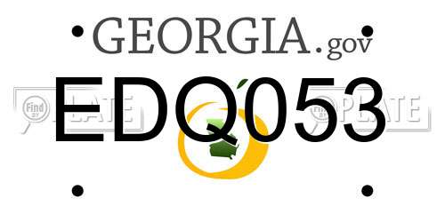 EDQ053 Georgia License Plate
