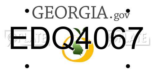 EDQ4067 Georgia License Plate