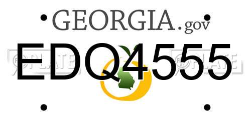 EDQ4555 Georgia License Plate