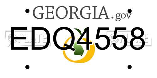 EDQ4558 Georgia License Plate