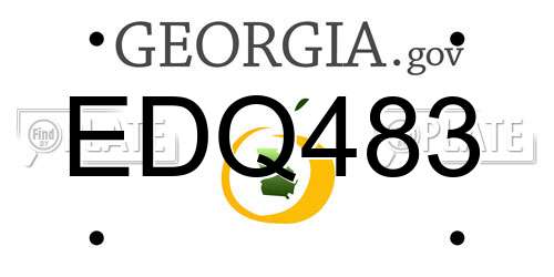 EDQ483 Georgia License Plate
