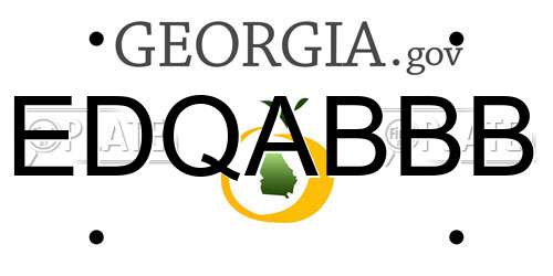 EDQABBB Georgia License Plate
