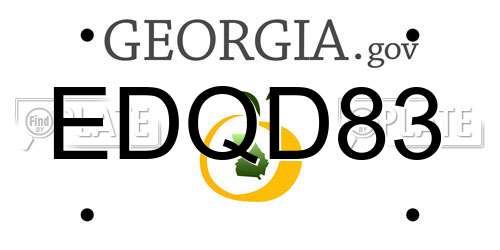 EDQD83 Georgia License Plate