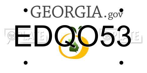 EDQO53 Georgia License Plate