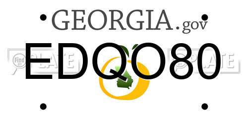 EDQO80 Georgia License Plate