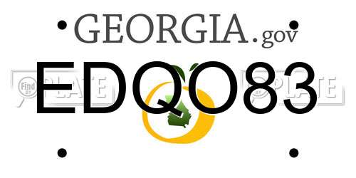 EDQO83 Georgia License Plate