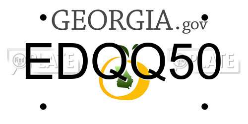 EDQQ50 Georgia License Plate