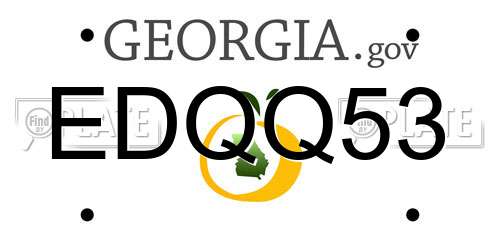 EDQQ53 Georgia License Plate