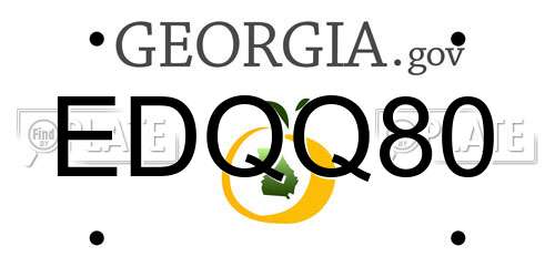 EDQQ80 Georgia License Plate