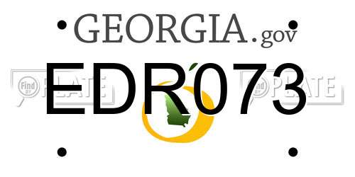 EDR073 Georgia License Plate