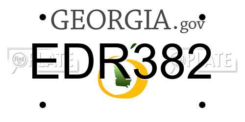 EDR382 Georgia License Plate