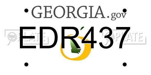 EDR437 Georgia License Plate
