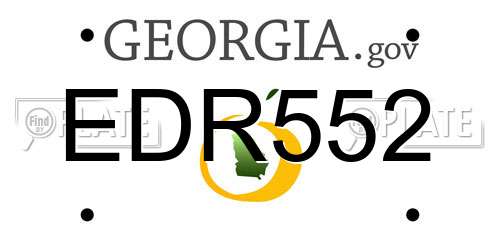 EDR552 Georgia License Plate