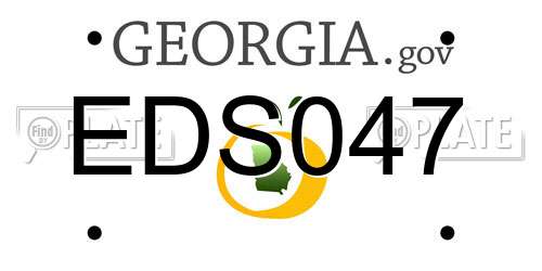 EDS047 Georgia License Plate