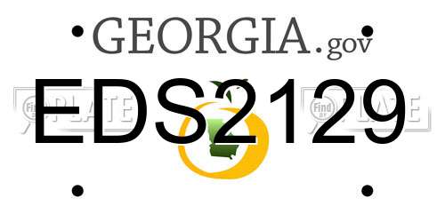 EDS2129 Georgia License Plate