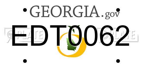 EDT0062 Georgia License Plate