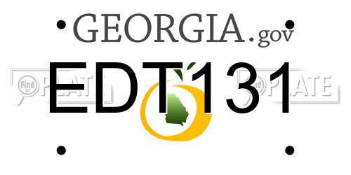 EDT131 Georgia License Plate