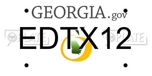 EDTX12 Georgia License Plate