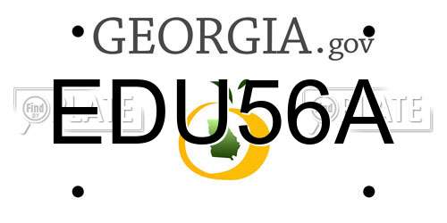EDU56A Georgia License Plate