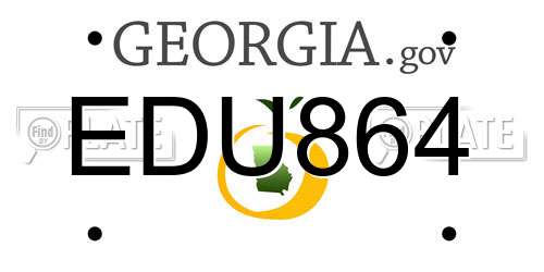 EDU864 Georgia License Plate