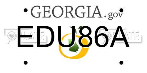 EDU86A Georgia License Plate