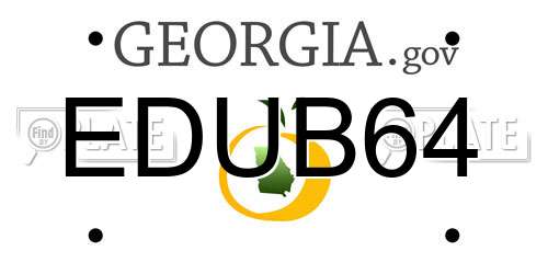 EDUB64 Georgia License Plate