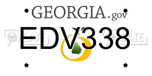 EDV338 Georgia License Plate