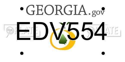 EDV554 Georgia License Plate