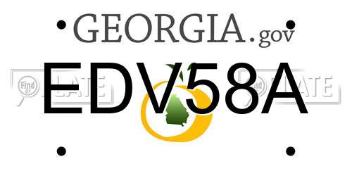 EDV58A Georgia License Plate